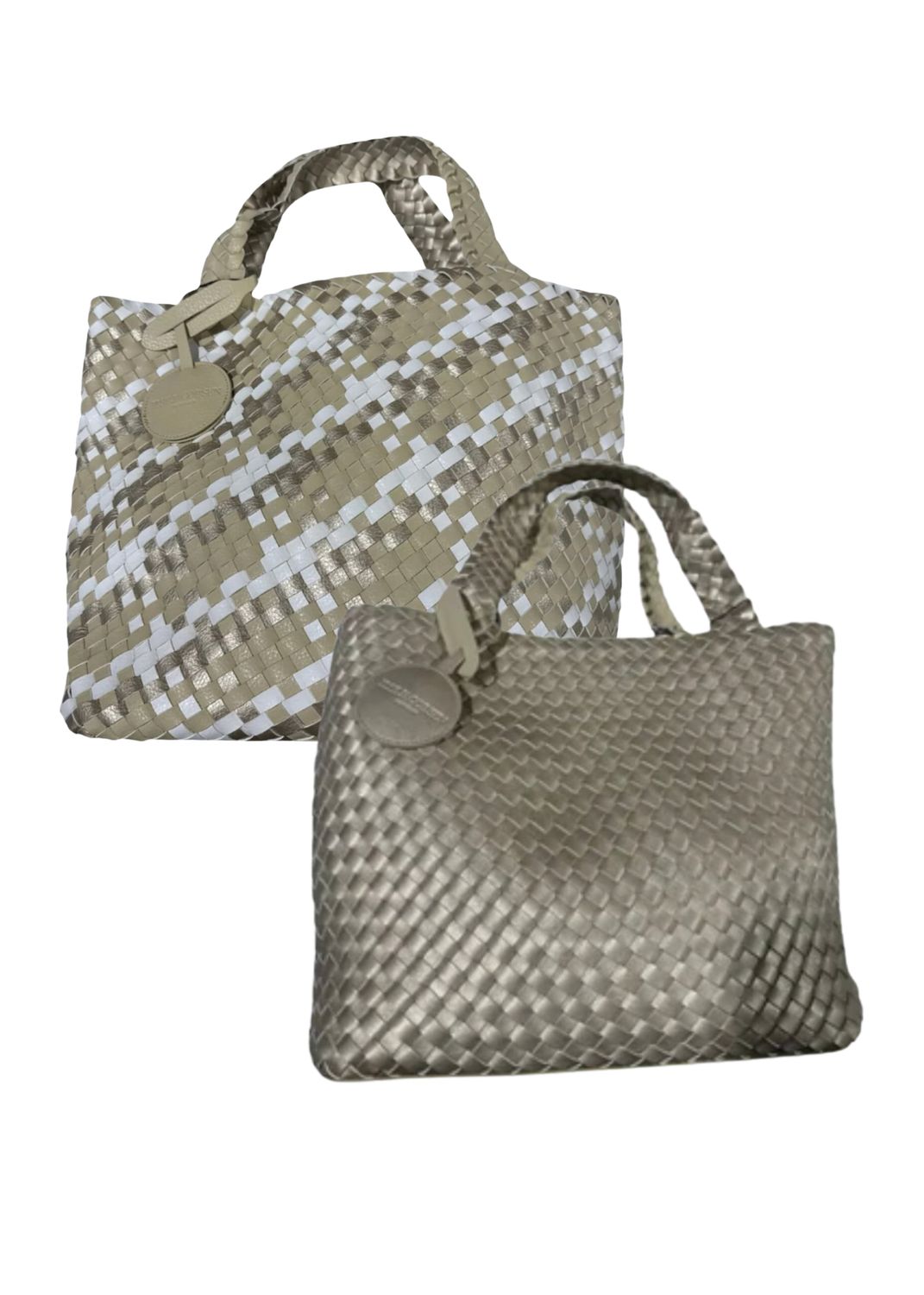 Ilse Jacobsen Reversible Woven Vegan Leather Tote