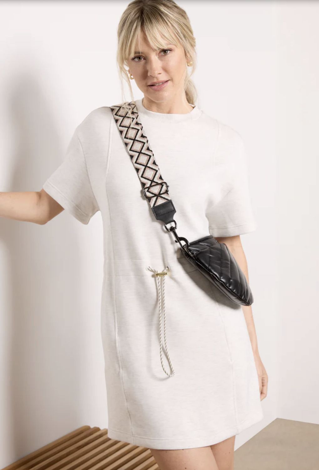 Varley Maple Dress, Color: Ivory Marl, Size: XXS