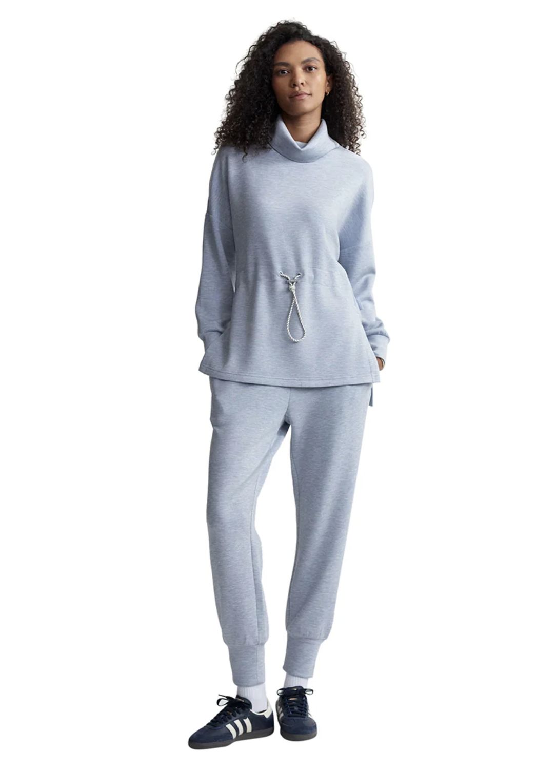 Varley Freya Long Sweat in Mid Blue Marl