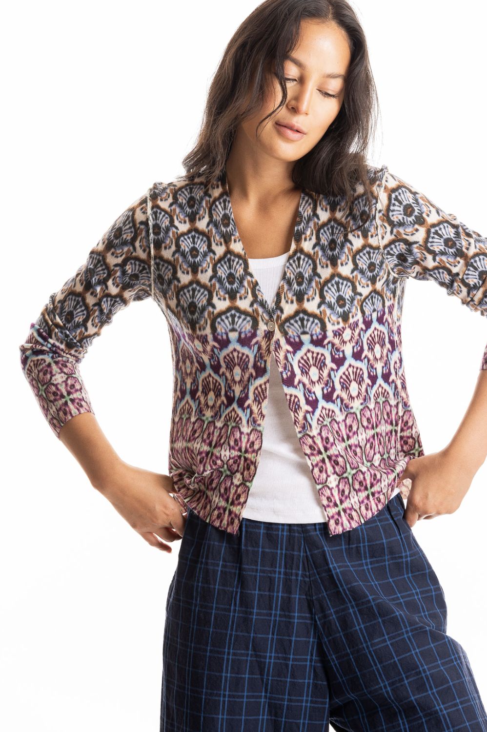 Paychi Guh Tile Print Cardigan