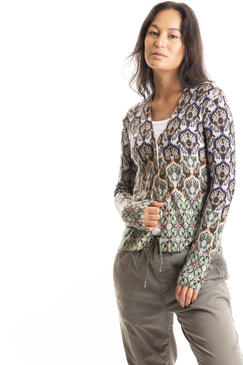 Paychi Guh Tile Print Cardigan