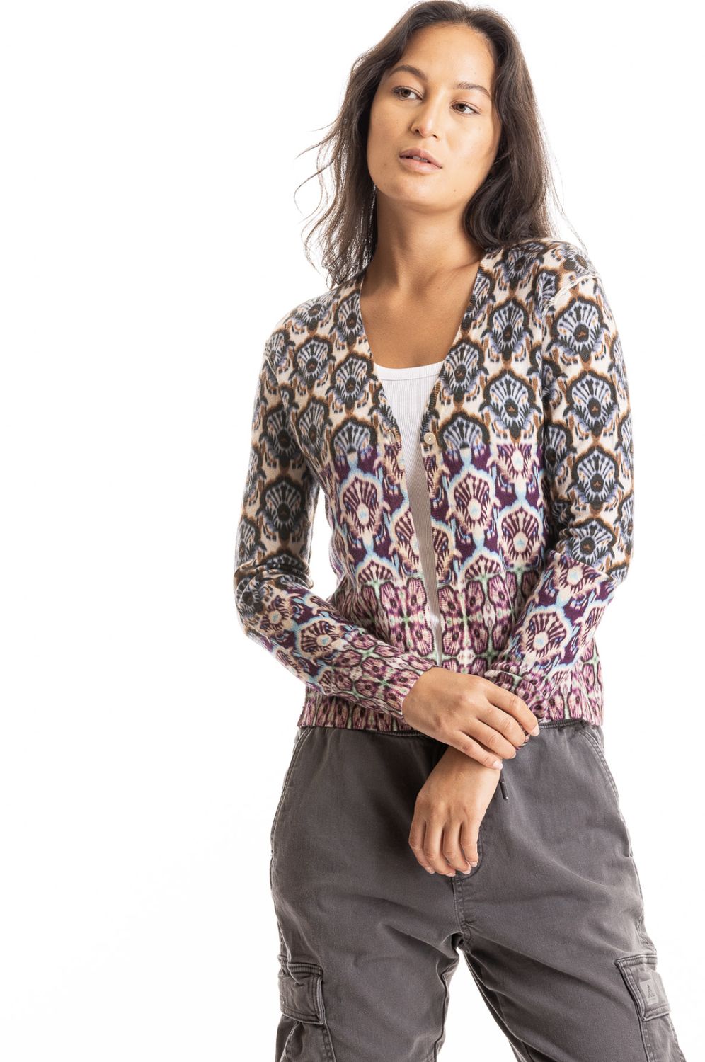 Paychi Guh Tile Print Cardigan