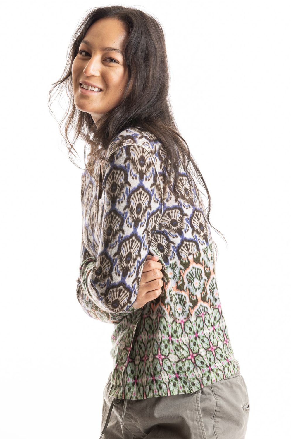 Paychi Guh Tile Print Cardigan
