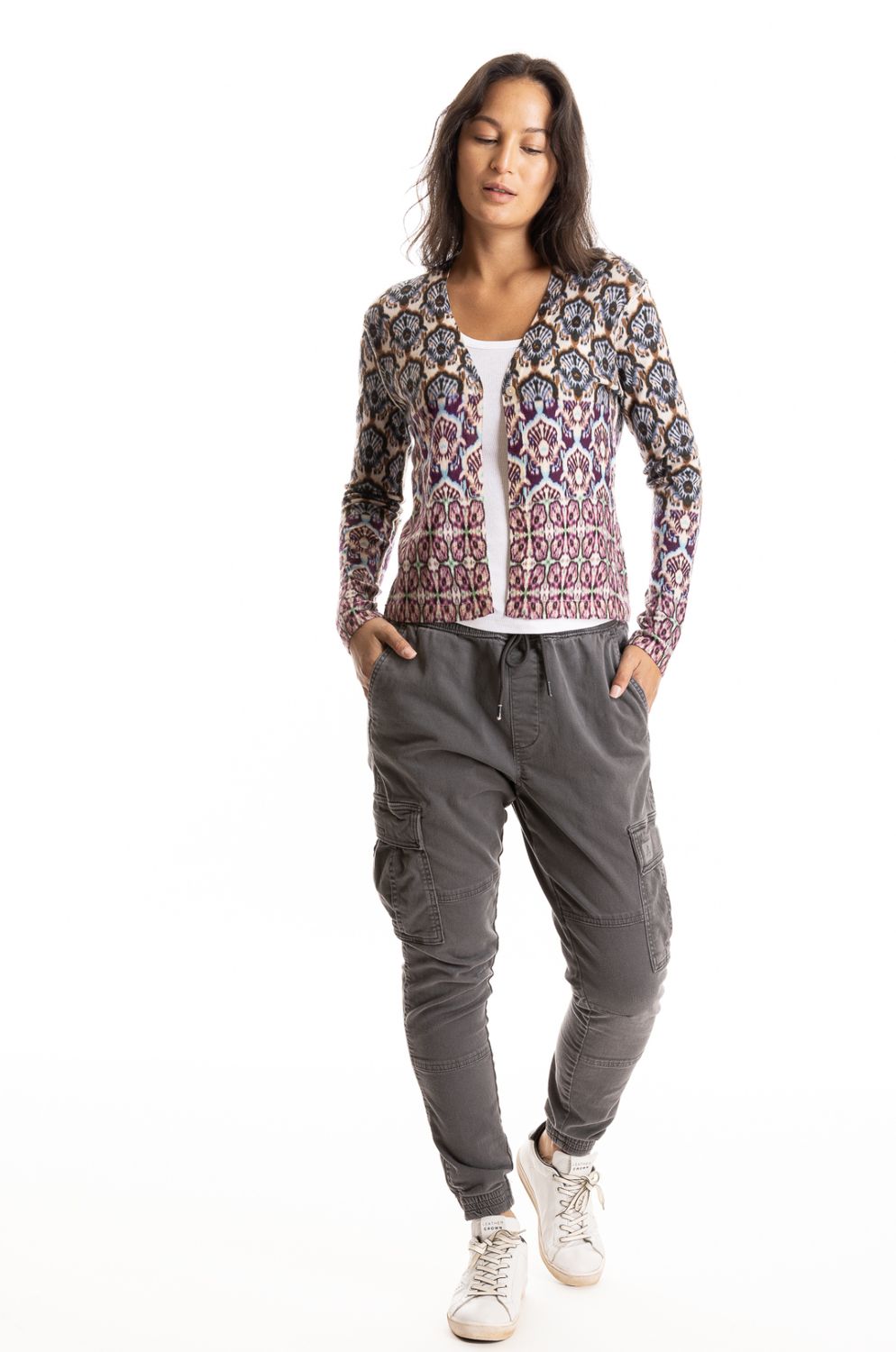 Paychi Guh Tile Print Cardigan