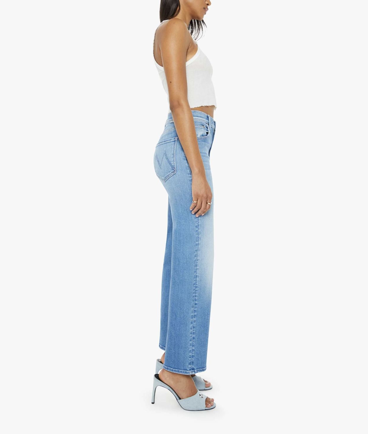 The Mother Rambler Zip Flood Jean in Read Between the Lines