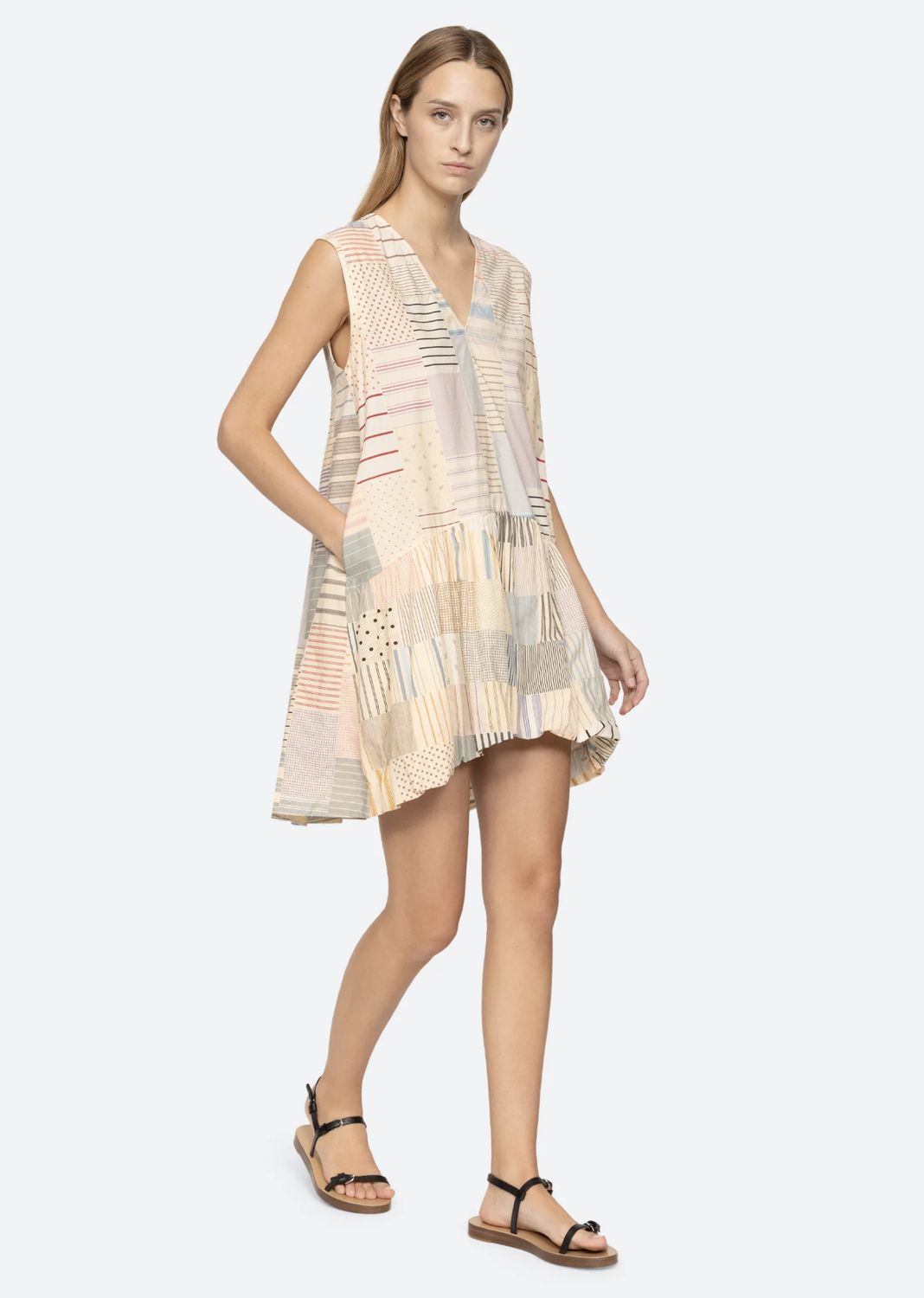 Sea-NY Maisie Patchwork Print Dress