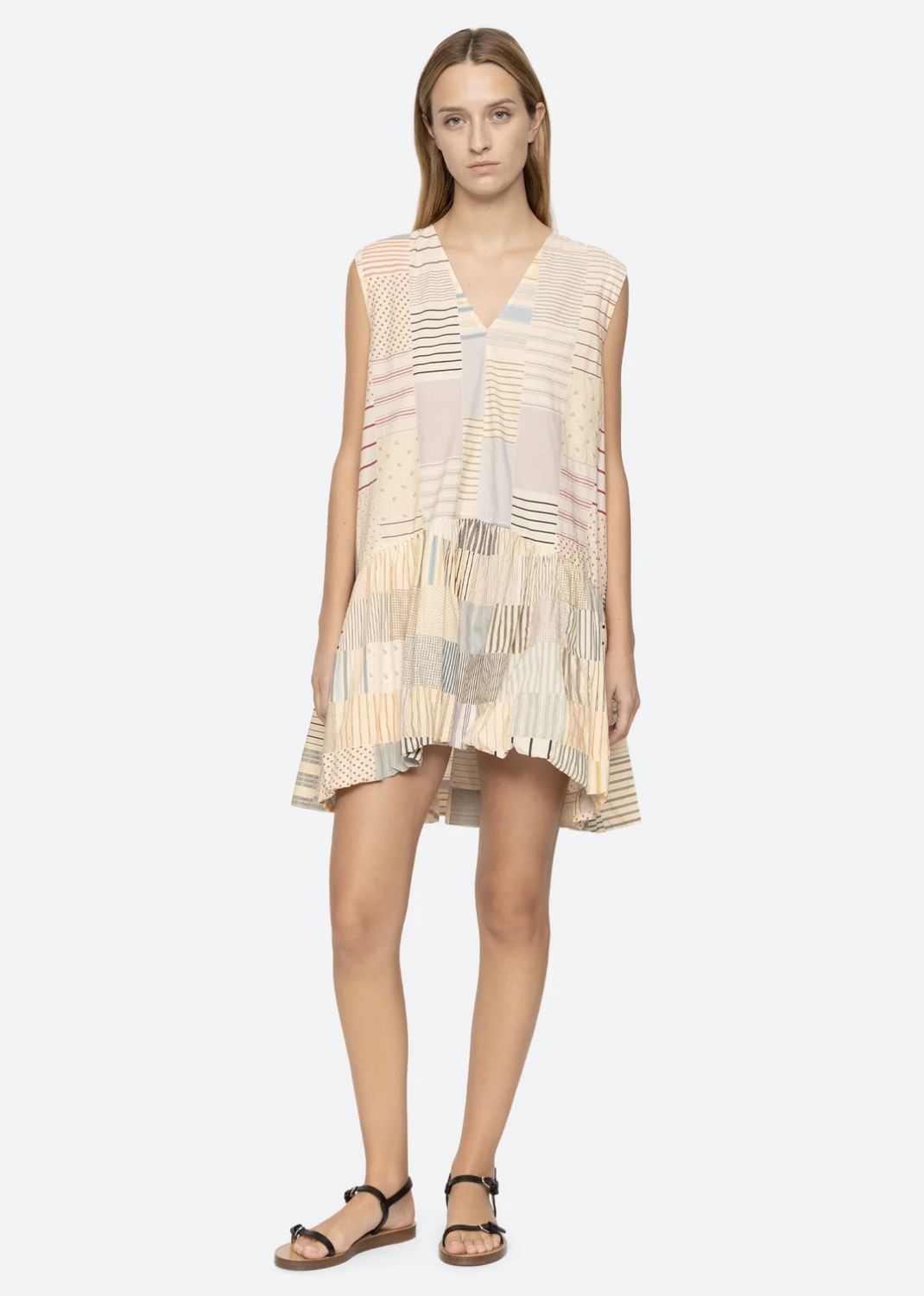 Sea-NY Maisie Patchwork Print Dress