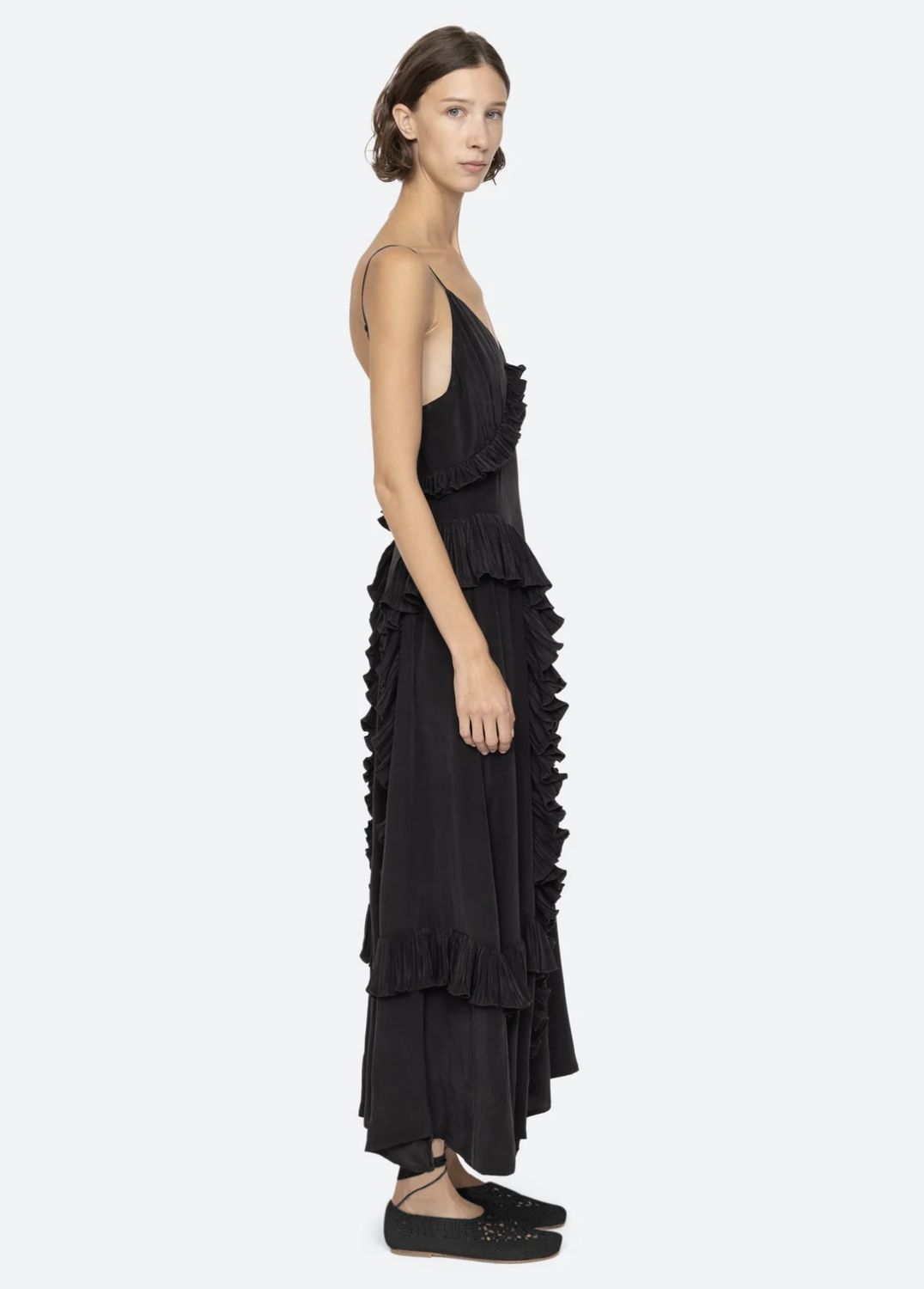 Sea-NY Delilah Ruffle Slip Dress