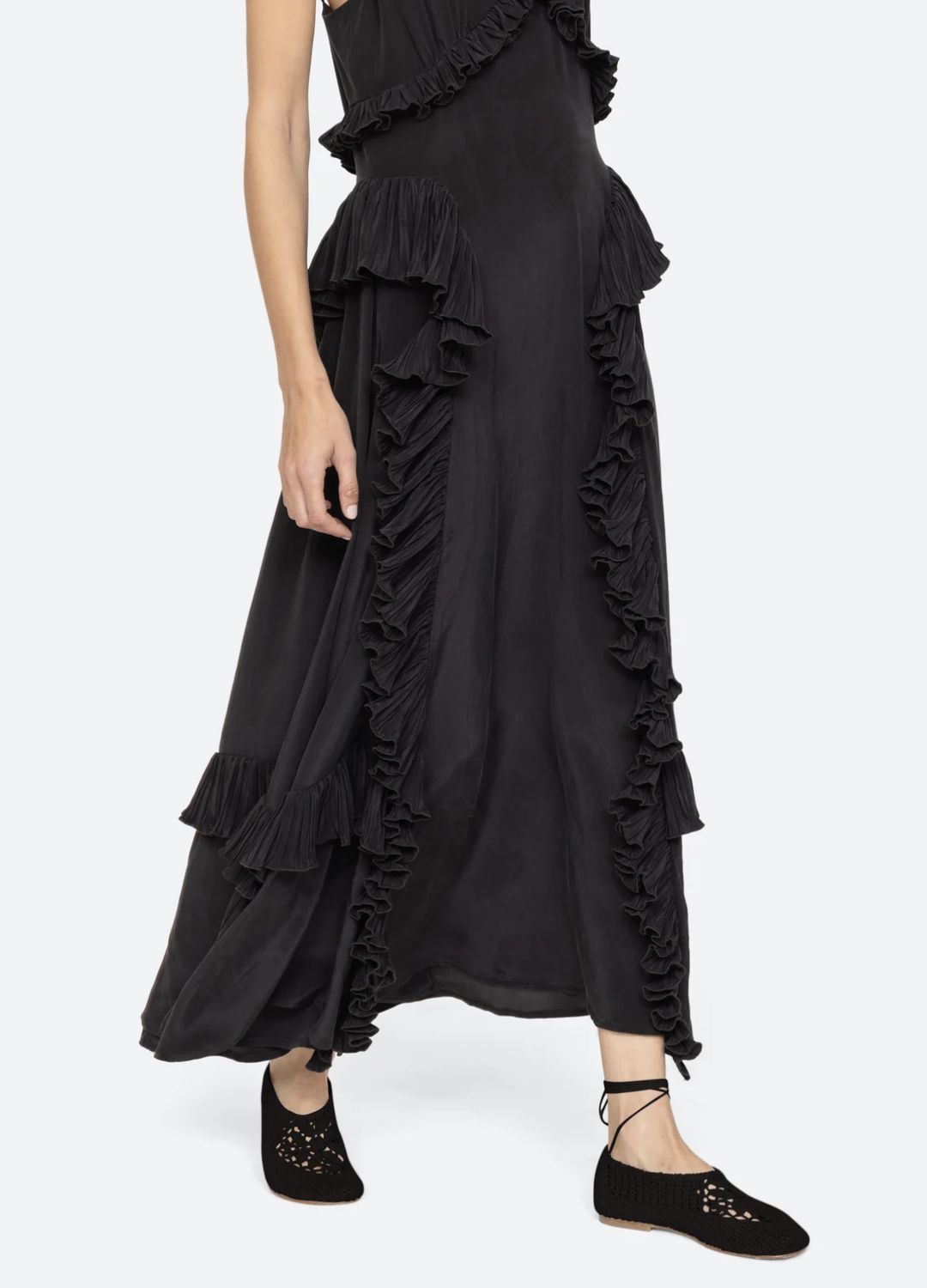 Sea-NY Delilah Ruffle Slip Dress