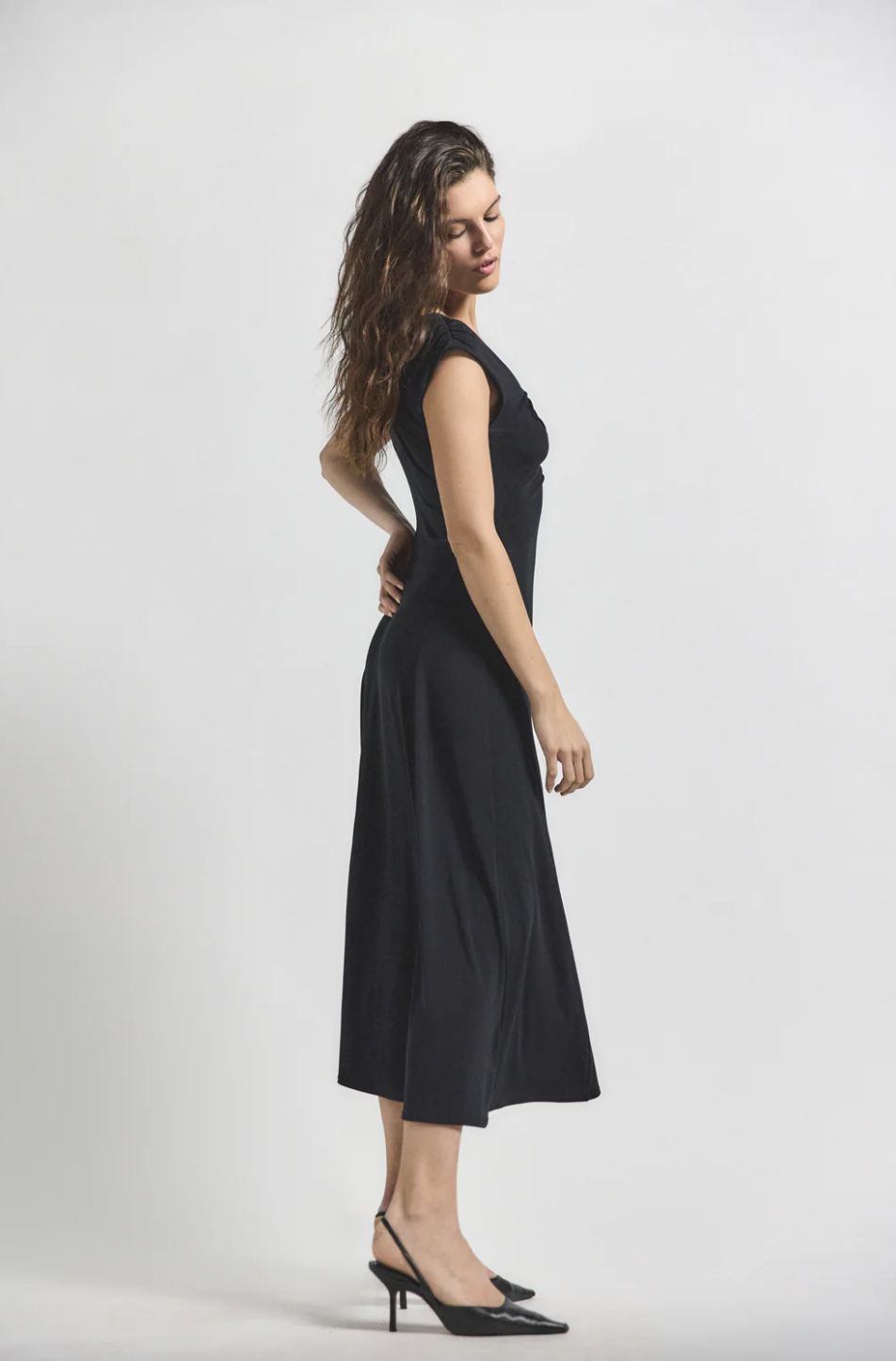 Derek Lam Isabel Ruched Sleeveless Midi Dress