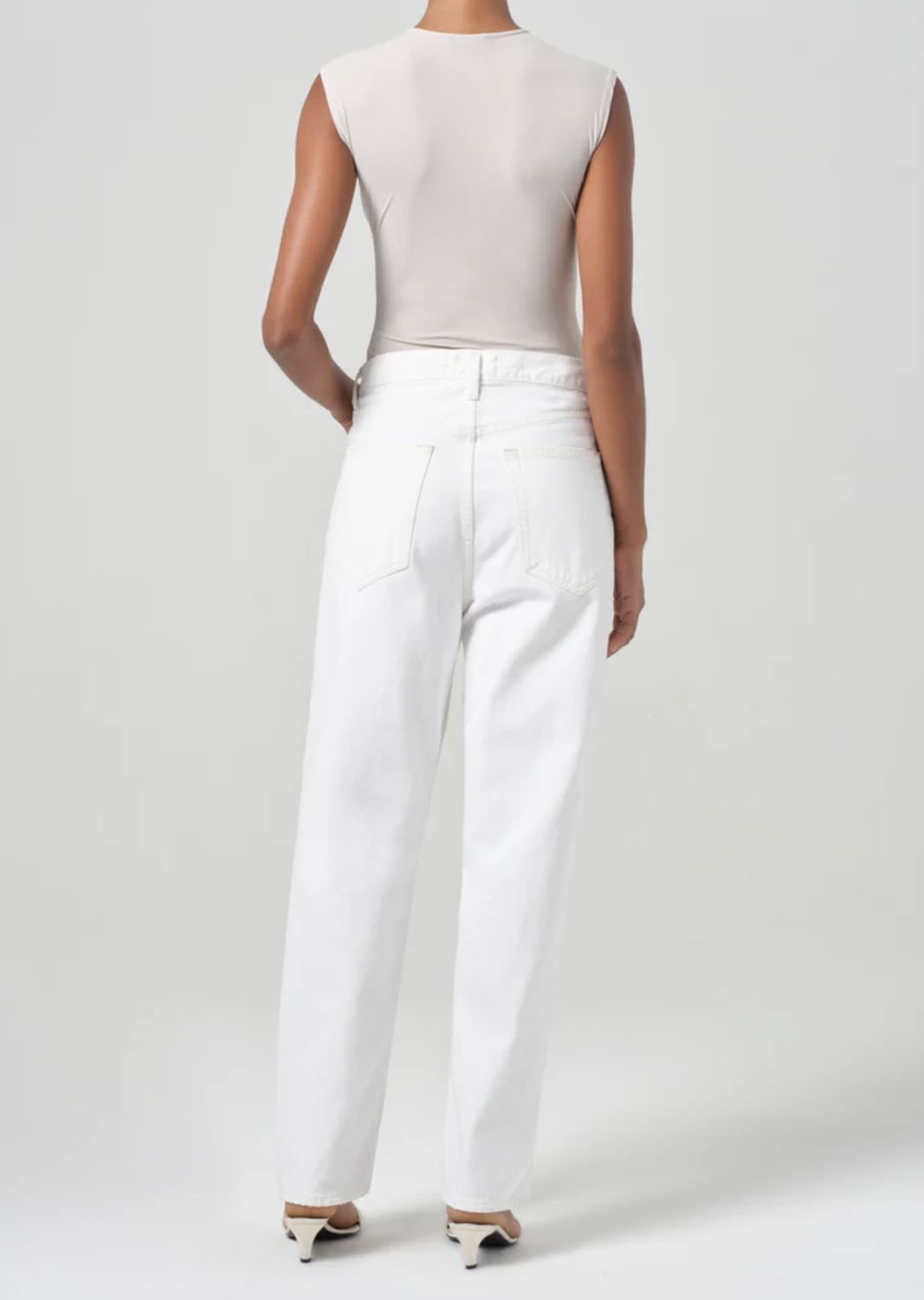 AGolde V-Waist Baggy Jean in Milkshake