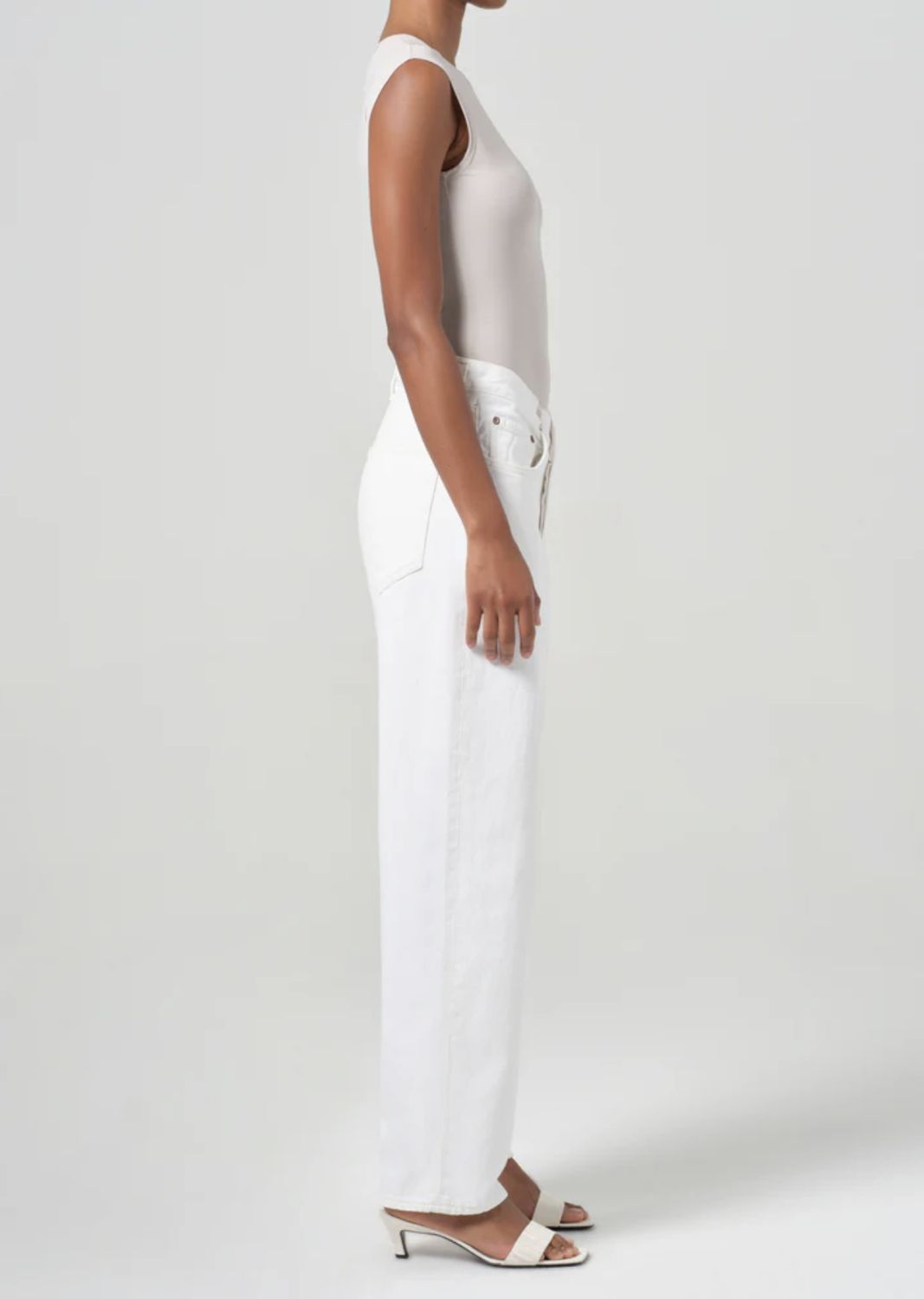AGolde V-Waist Baggy Jean in Milkshake