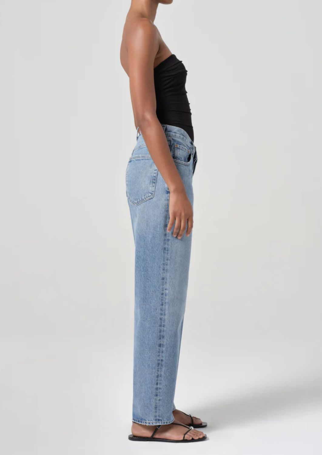 AGolde V-Waist Baggy Jean in Fairway
