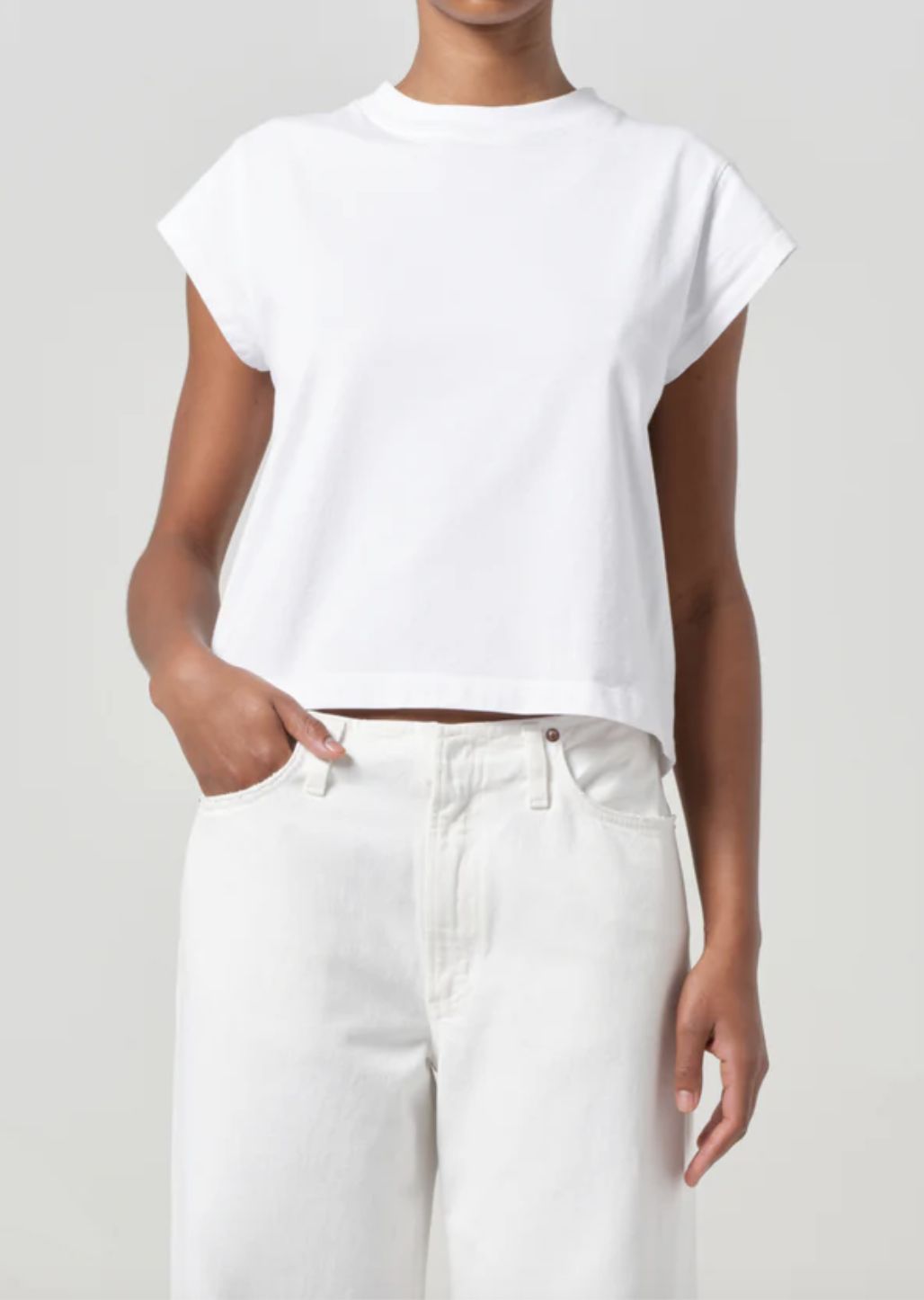 AGolde Bryce Cap Sleeve Tee