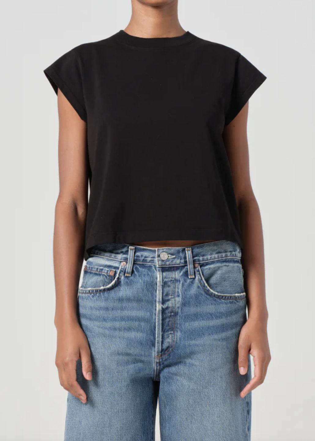 AGolde Bryce Cap Sleeve Tee