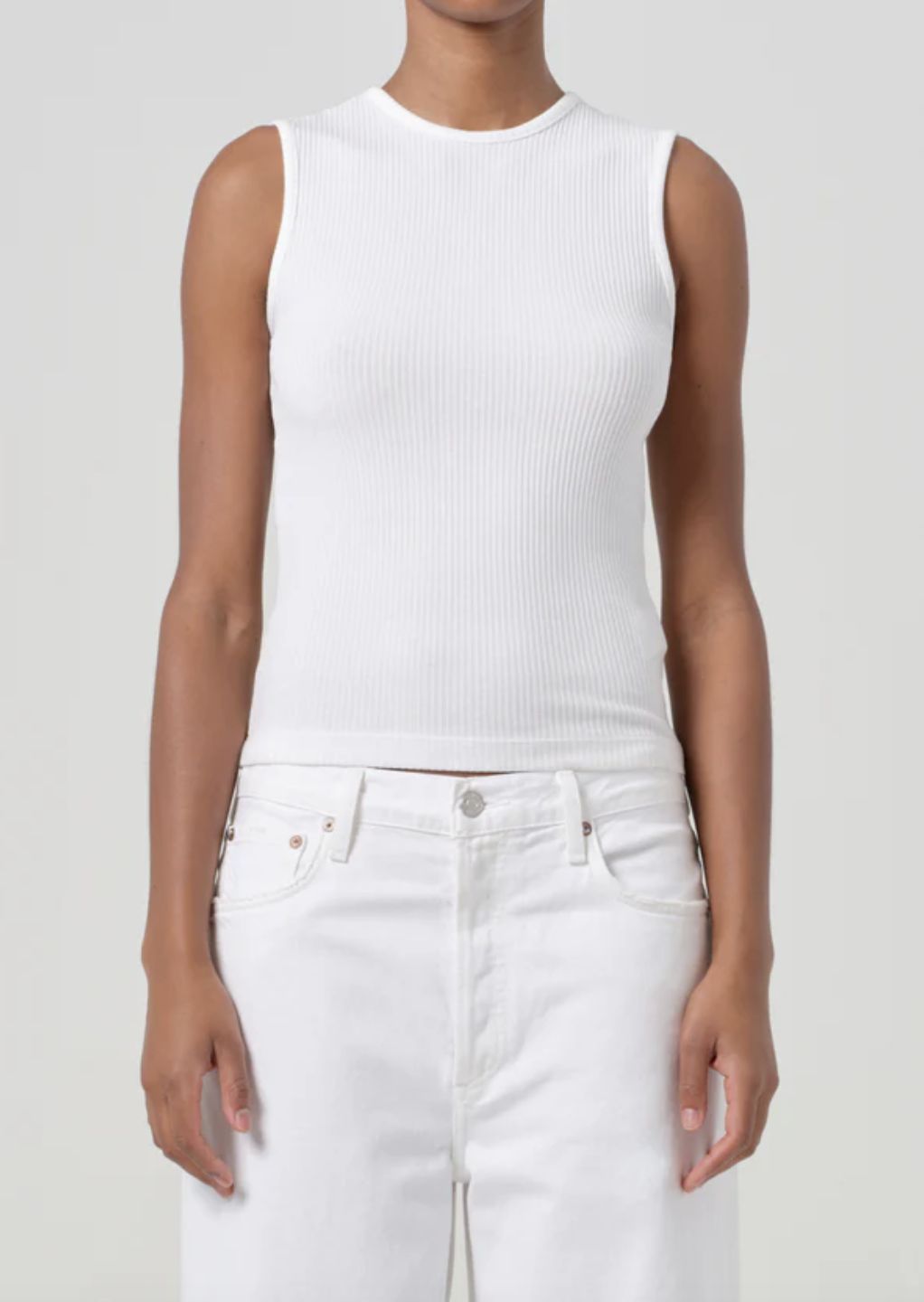 AGolde Binx Tank, Color: White, Size: XS