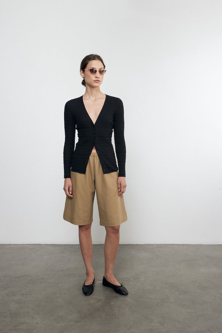 Enza Costa Linen V-Neck Sweater