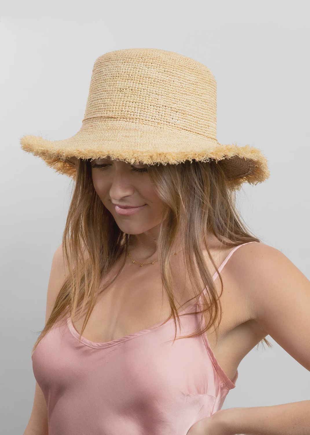 Hat Attack Packable Raffia Bucket Hat, Color: Natural