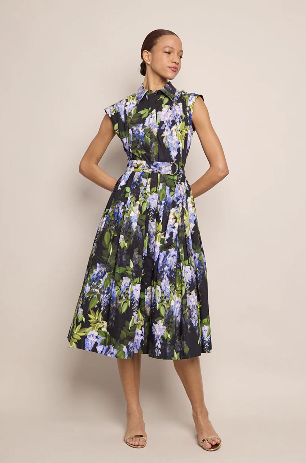 Cara Cara Octavia Dress in Wisteria Black