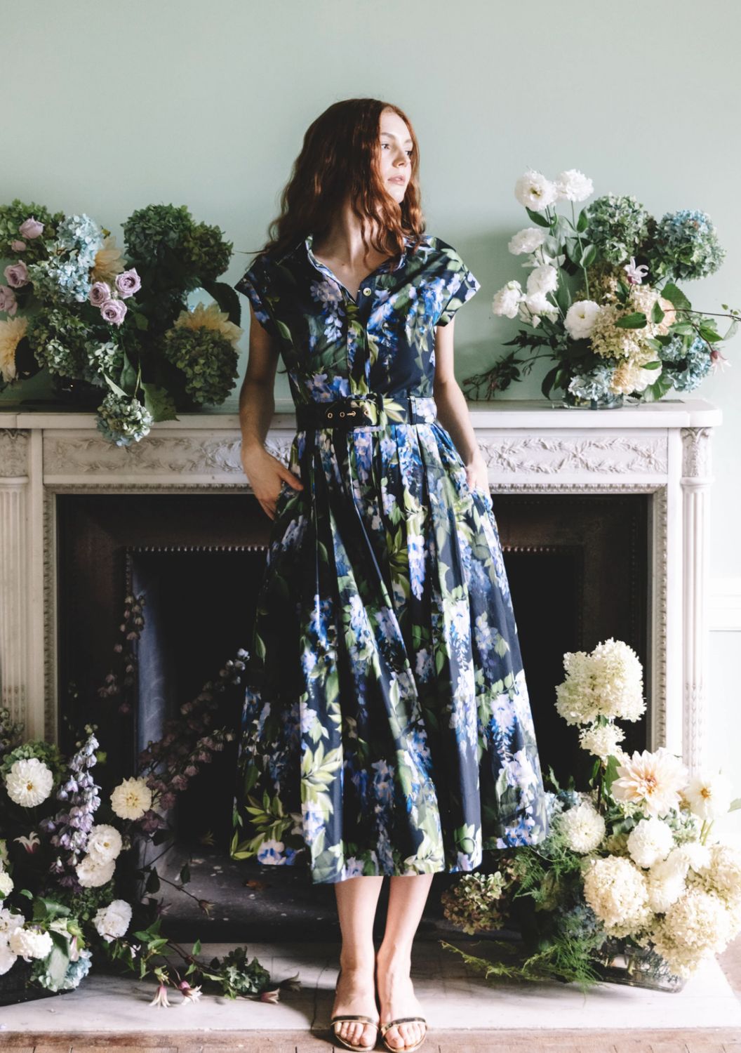 Cara Cara Octavia Dress in Wisteria Black