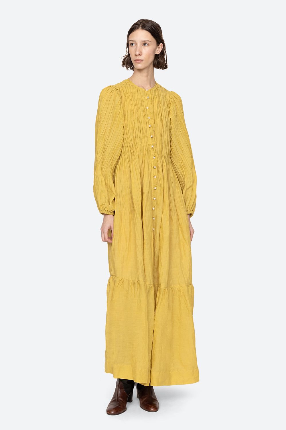 Sea-NY Anise Pintucked Maxi Dress