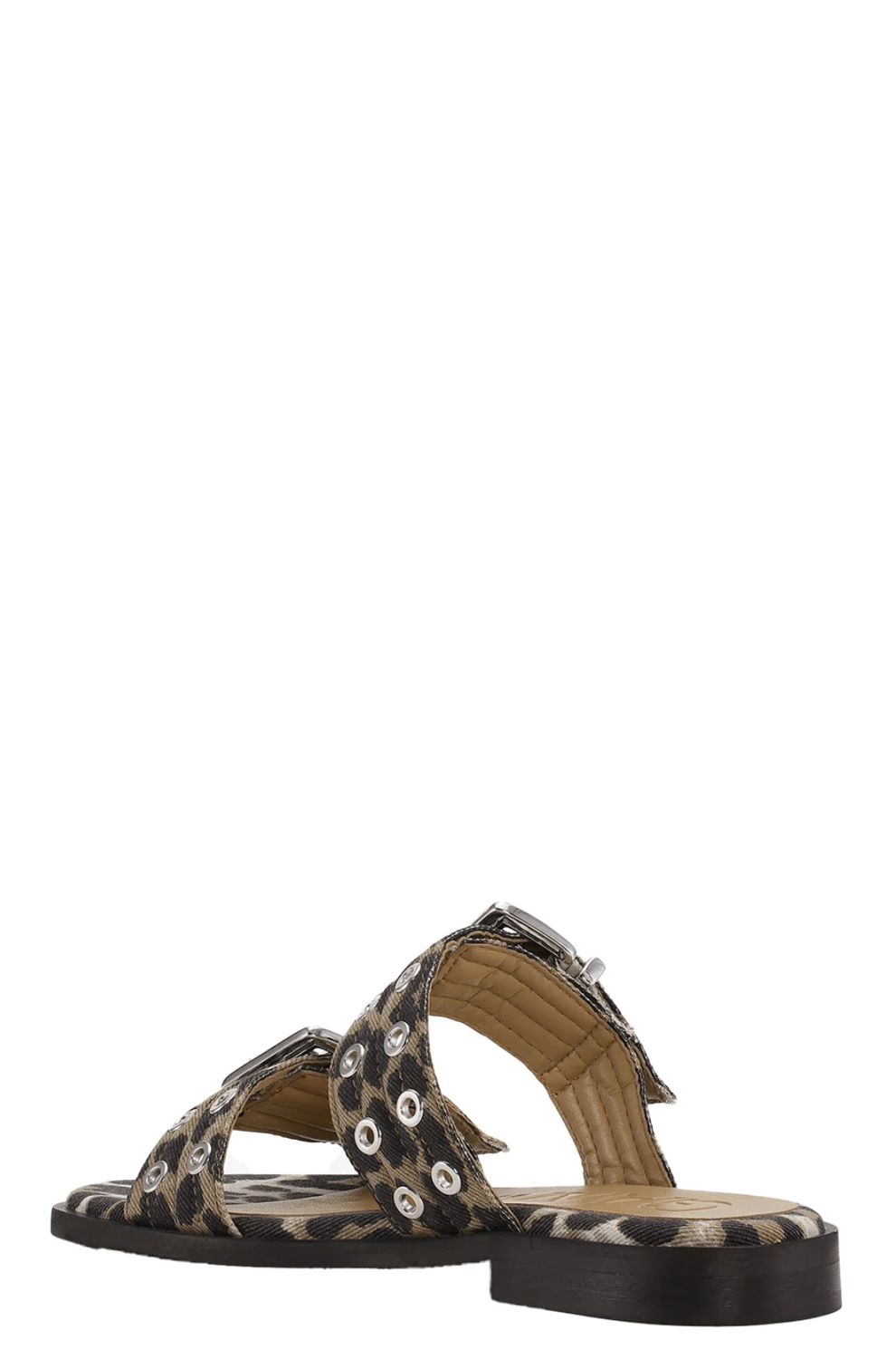 GANNI Leopard Two Strap Buckle Sandal
