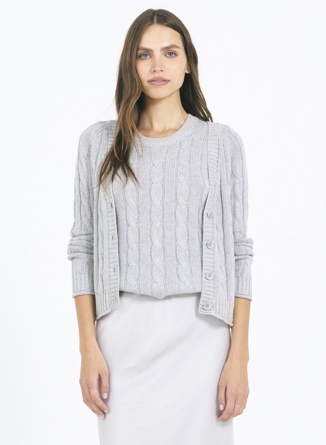 One Grey Day Raleigh Cable Cardigan