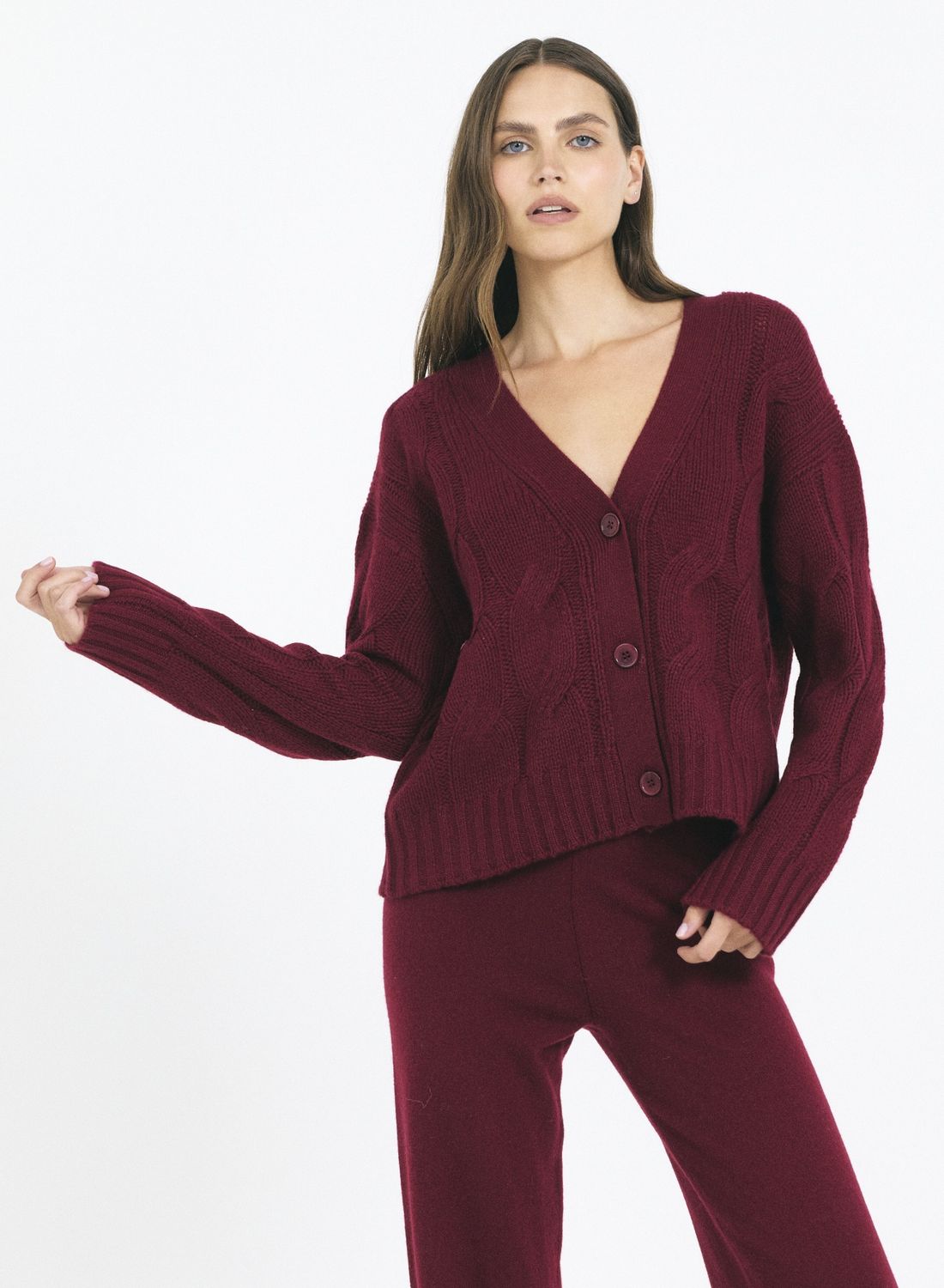 One Grey Day Aster Cable Cardigan