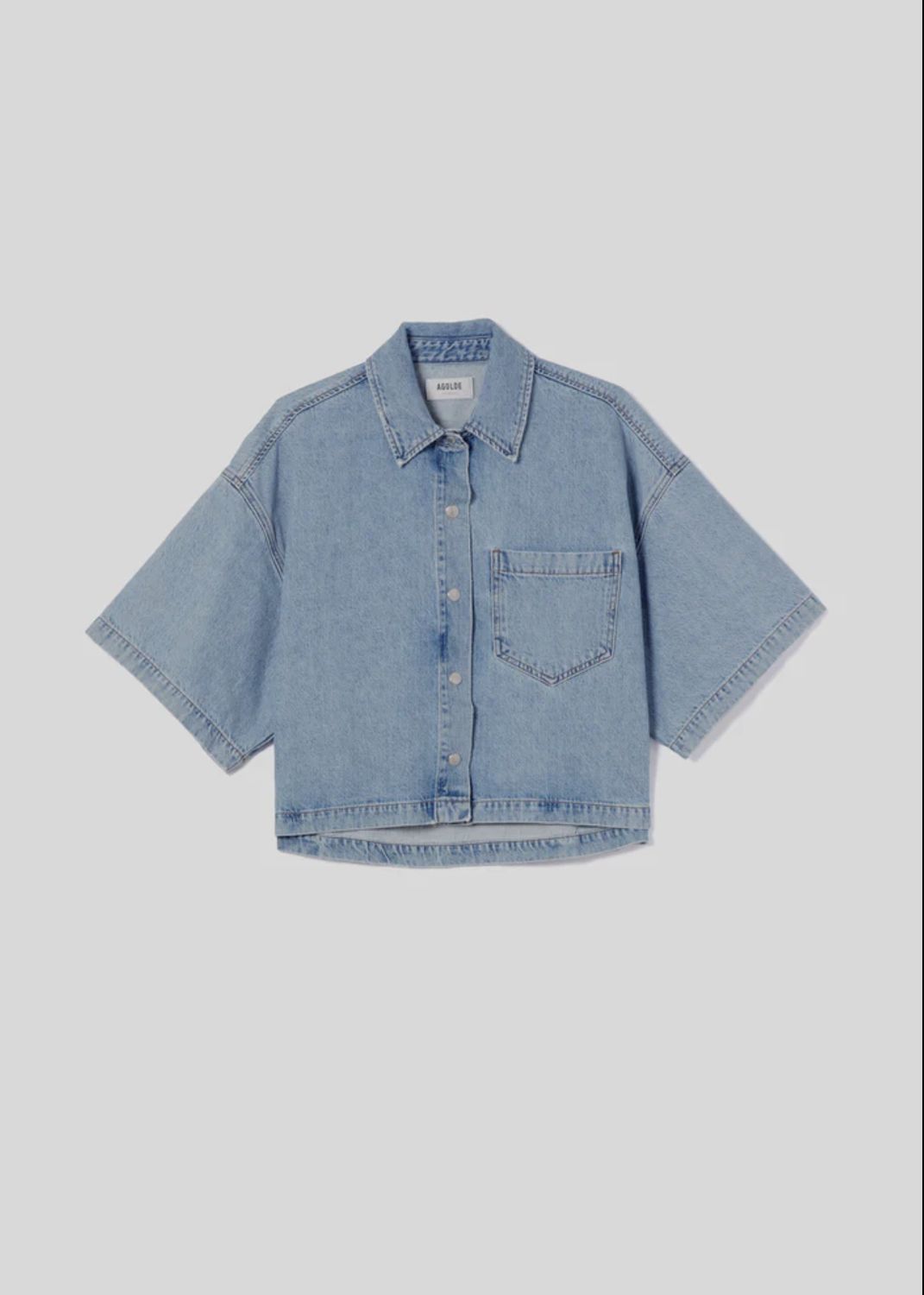 AGolde Rona Boxy Cropped Denim Top