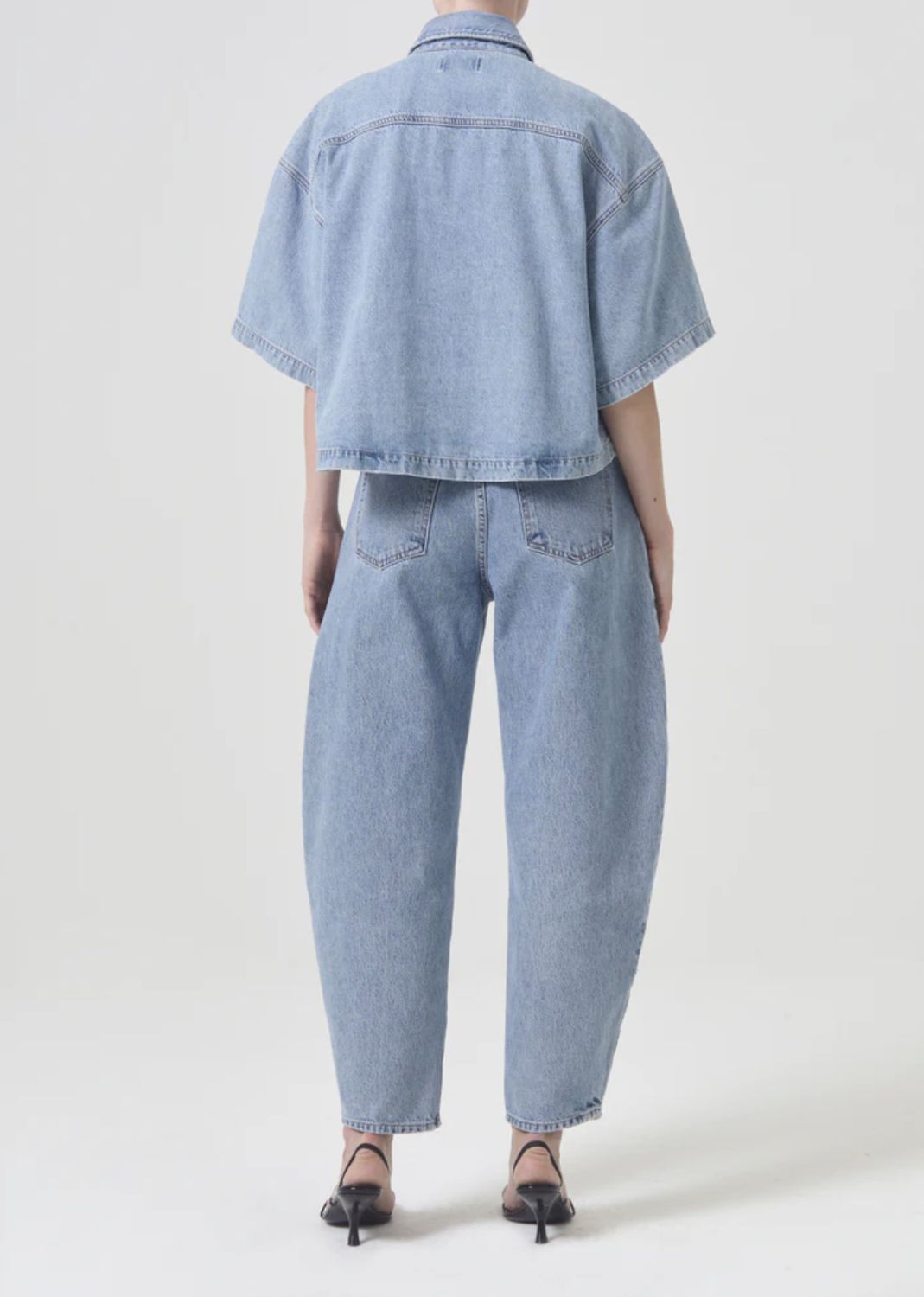 AGolde Rona Boxy Cropped Denim Top