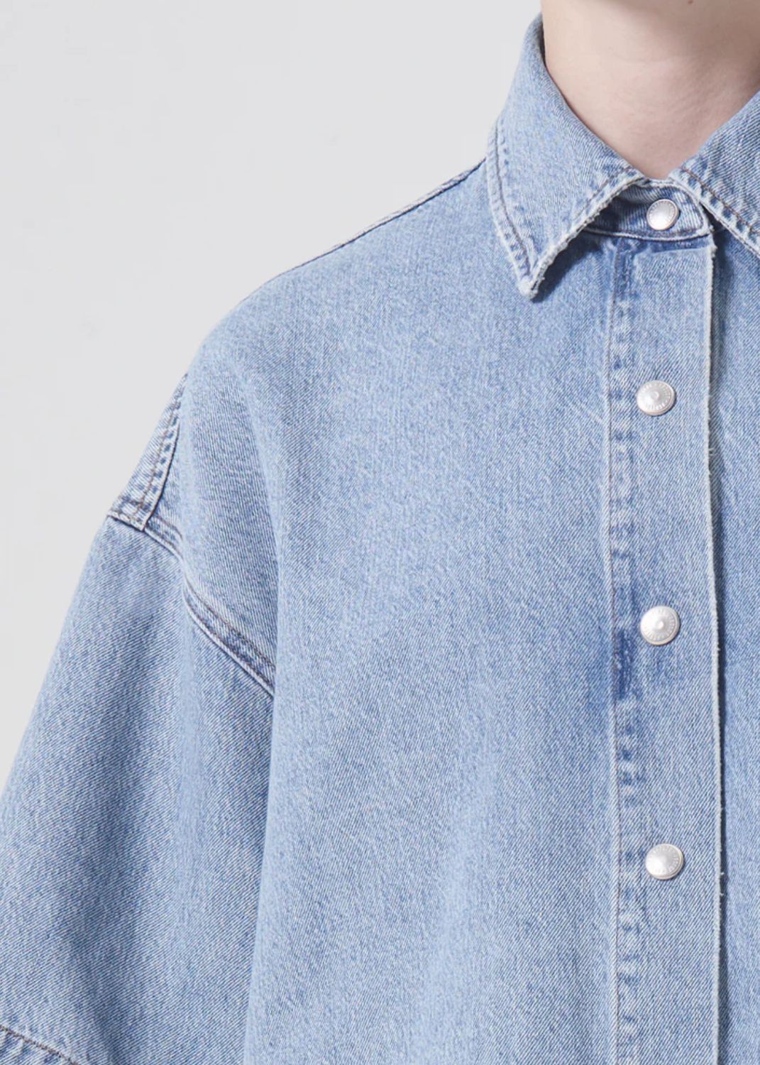 AGolde Rona Boxy Cropped Denim Top