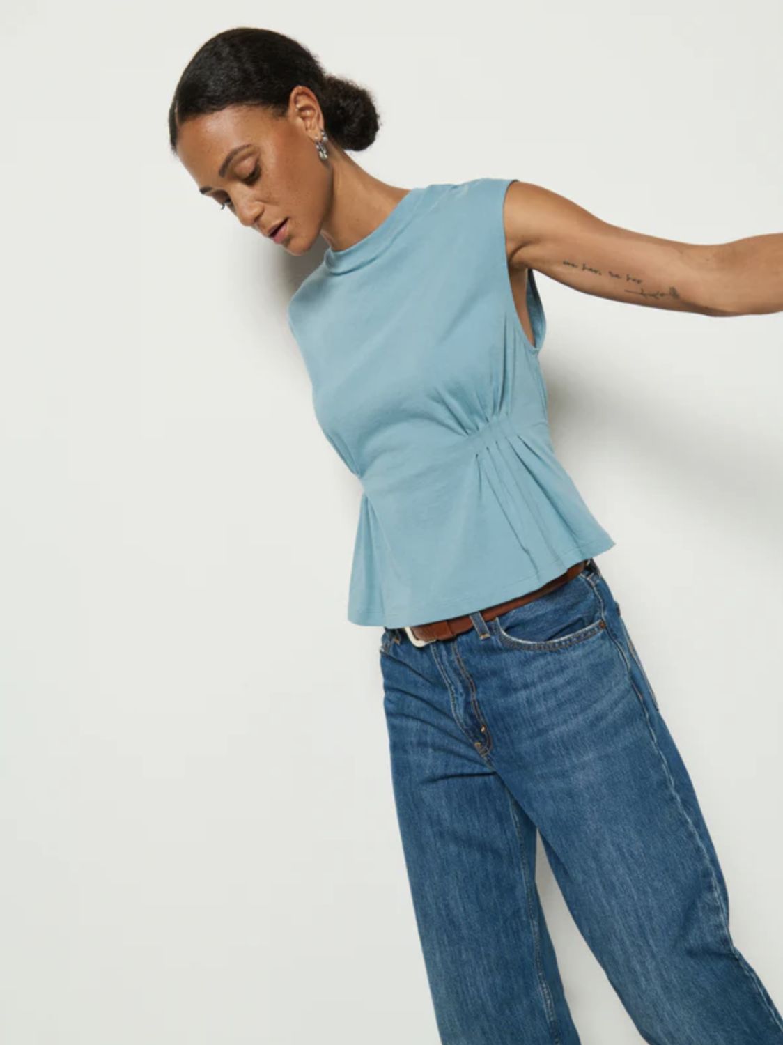 Nation Meg Sleeveless Pleated Tank