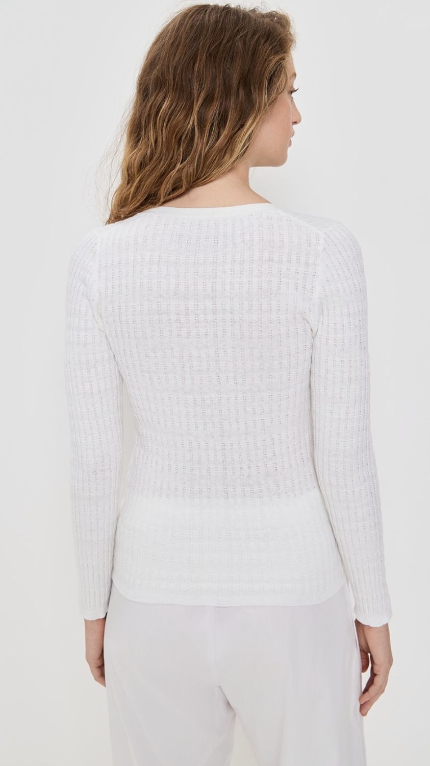 Enza Costa Linen V-Neck Sweater