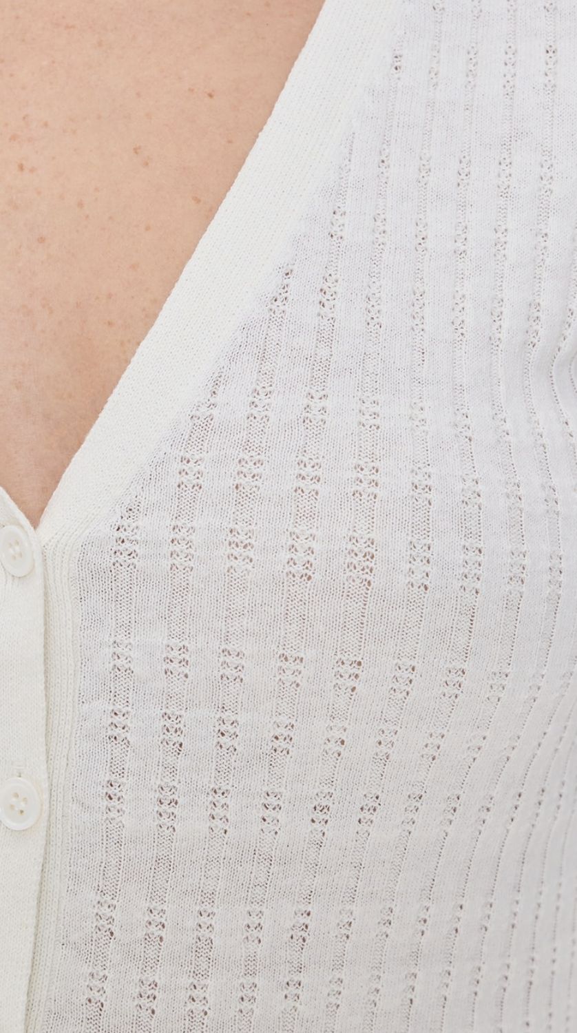 Enza Costa Linen V-Neck Sweater