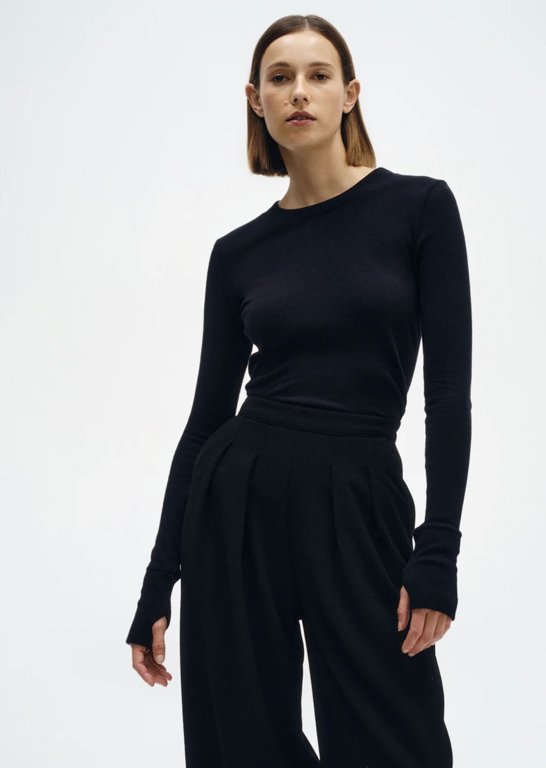 Enza Costa Easy Cuffed Cashmere Crew