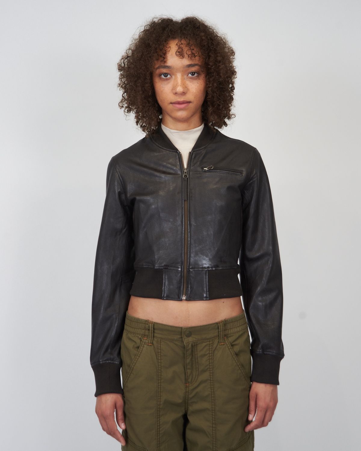 Jakett Collins Stonewashed Leather Jacket in Chocolate