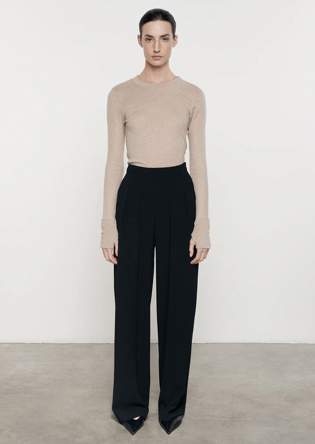 Enza Costa Easy Cuffed Cashmere Crew