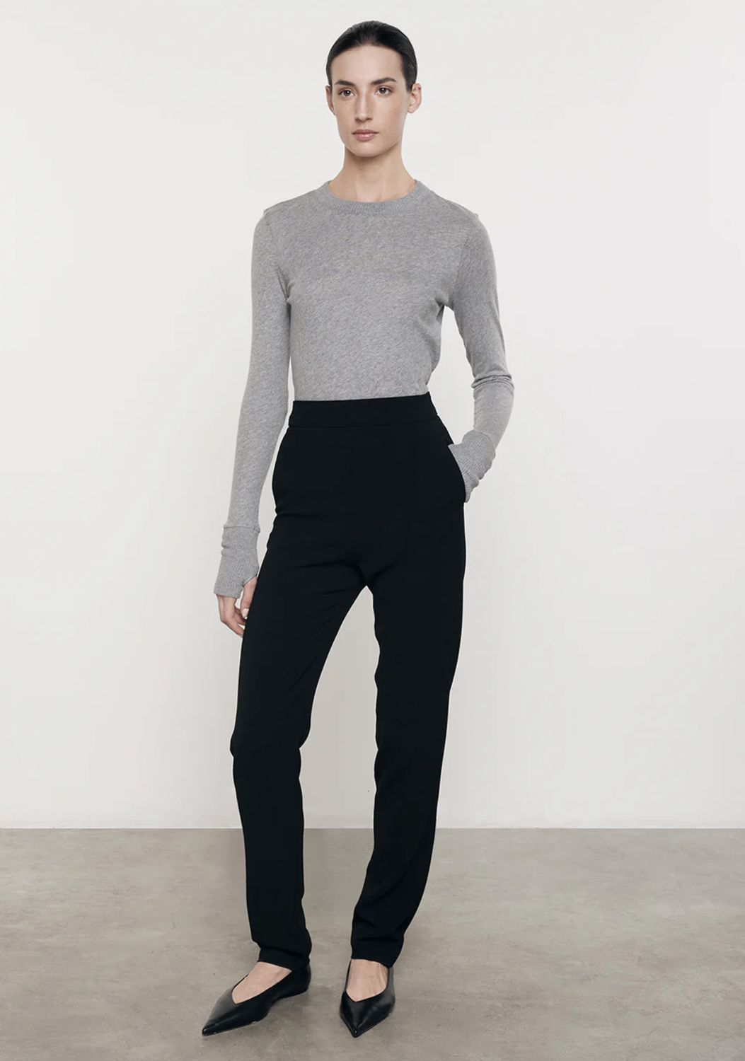 Enza Costa Easy Cuffed Cashmere Crew