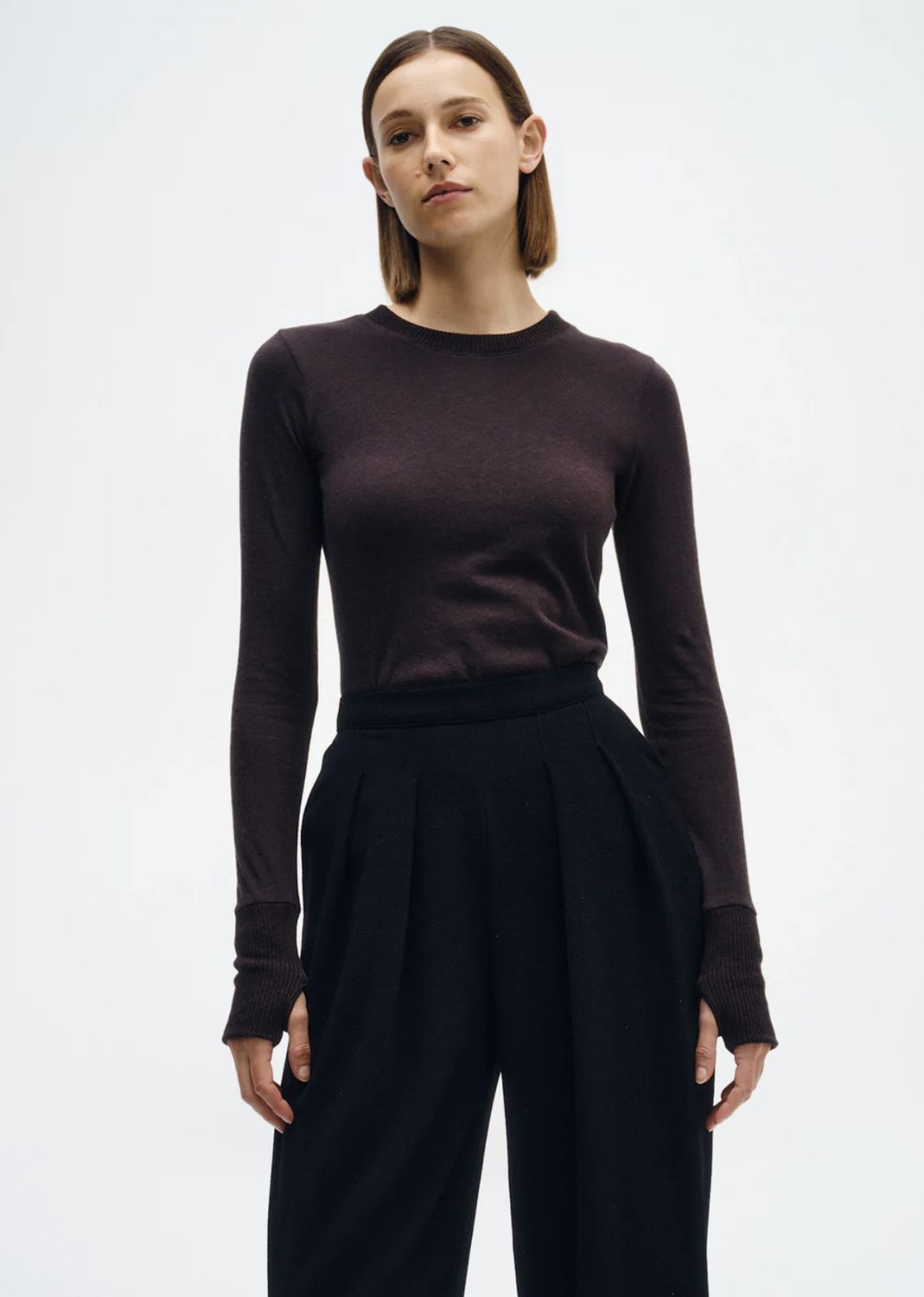 Enza Costa Easy Cuffed Cashmere Crew