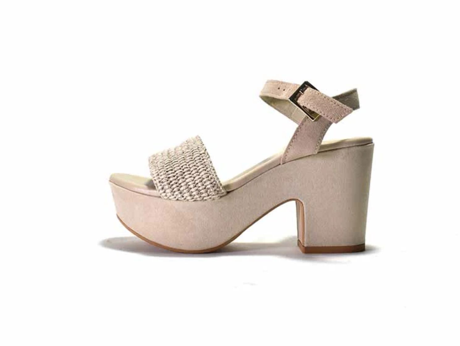 Cordani Liona Platform Sandal in Beige Raffia