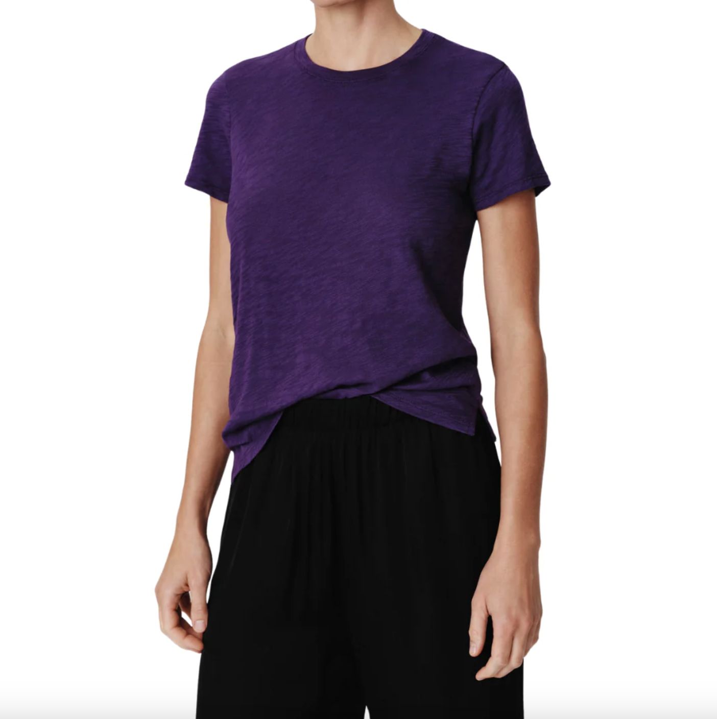 ATM Slub Schoolboy Crew Neck Tee, Color: Tanzenite, Size: XS