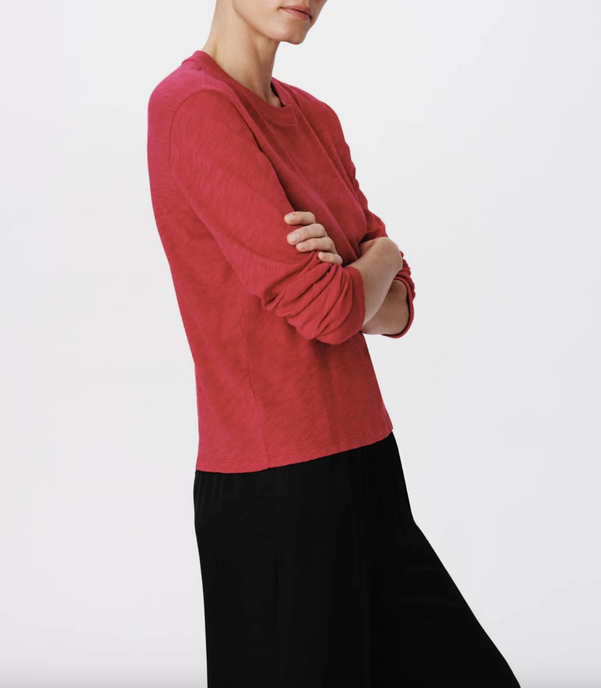 ATM Slub Long Sleeve Crop Tee Jersey