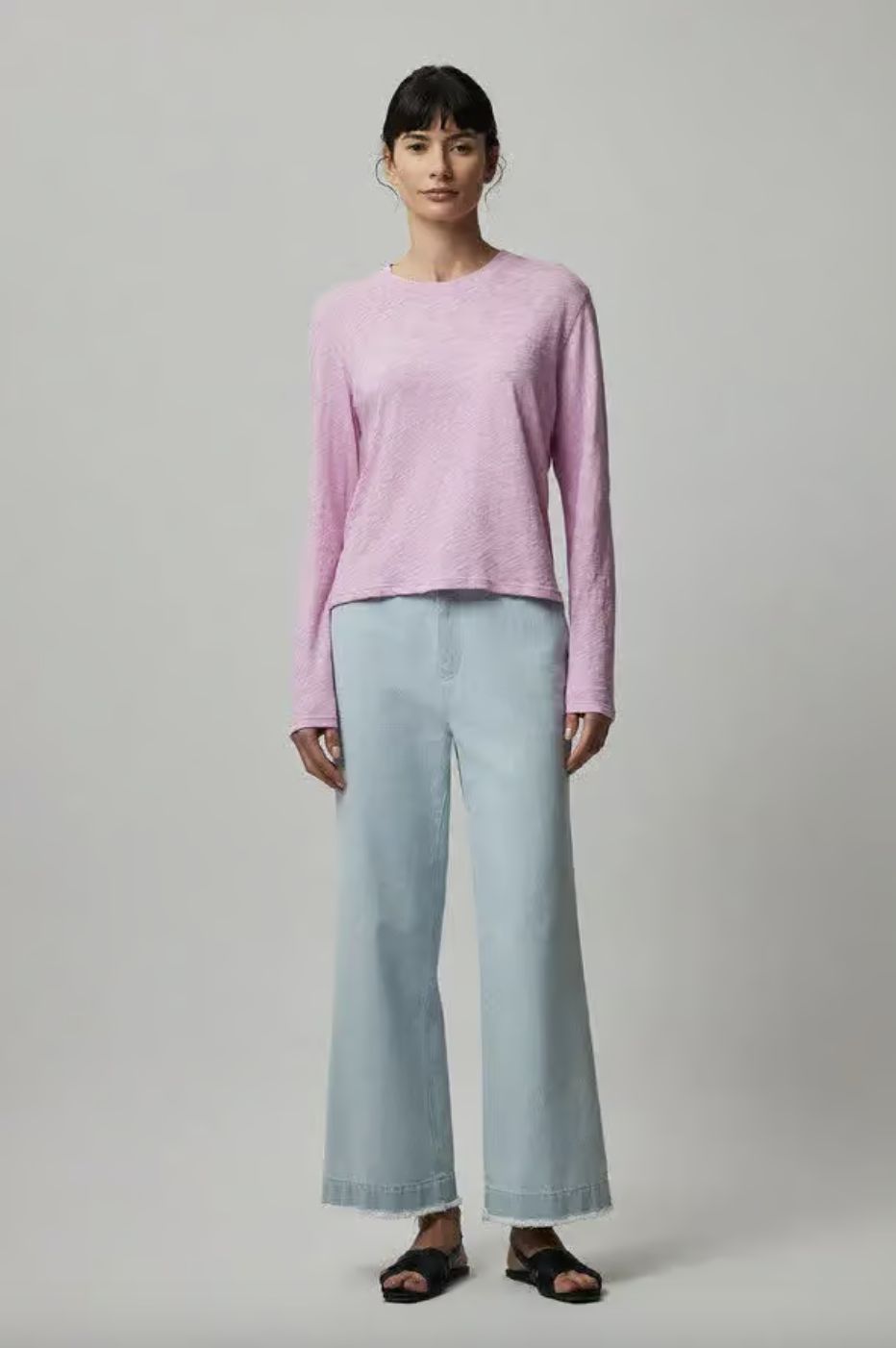 ATM Slub Long Sleeve Crop Tee Jersey