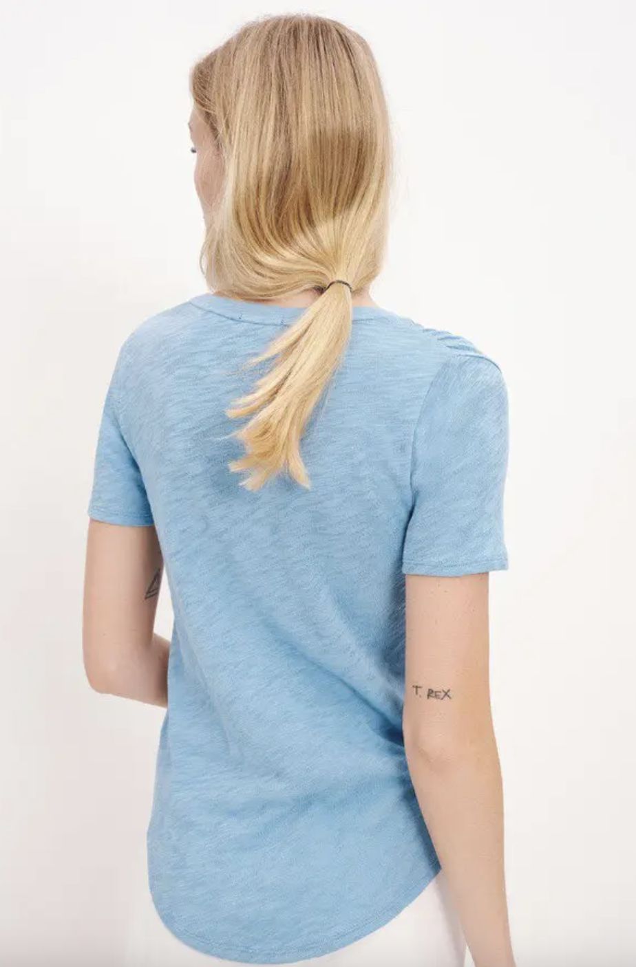 ATM Slub Schoolboy Short Sleeve V-Neck Tee