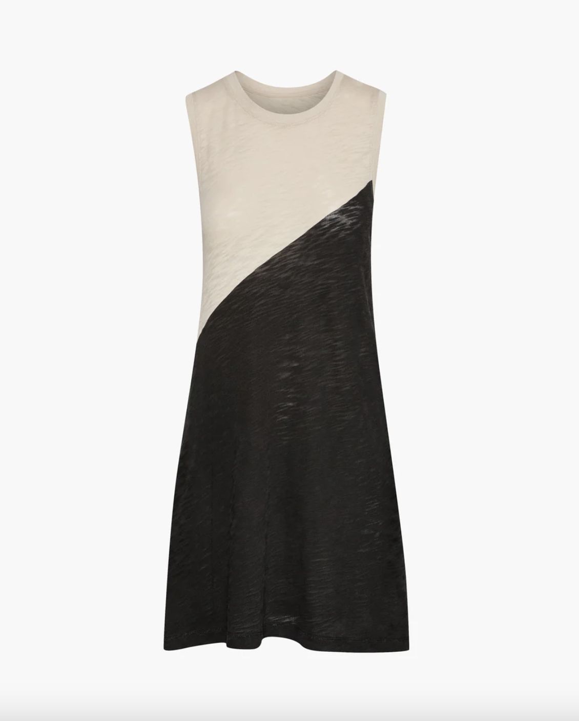 ATM Slub Jersey Sleeveless Color Block Dress