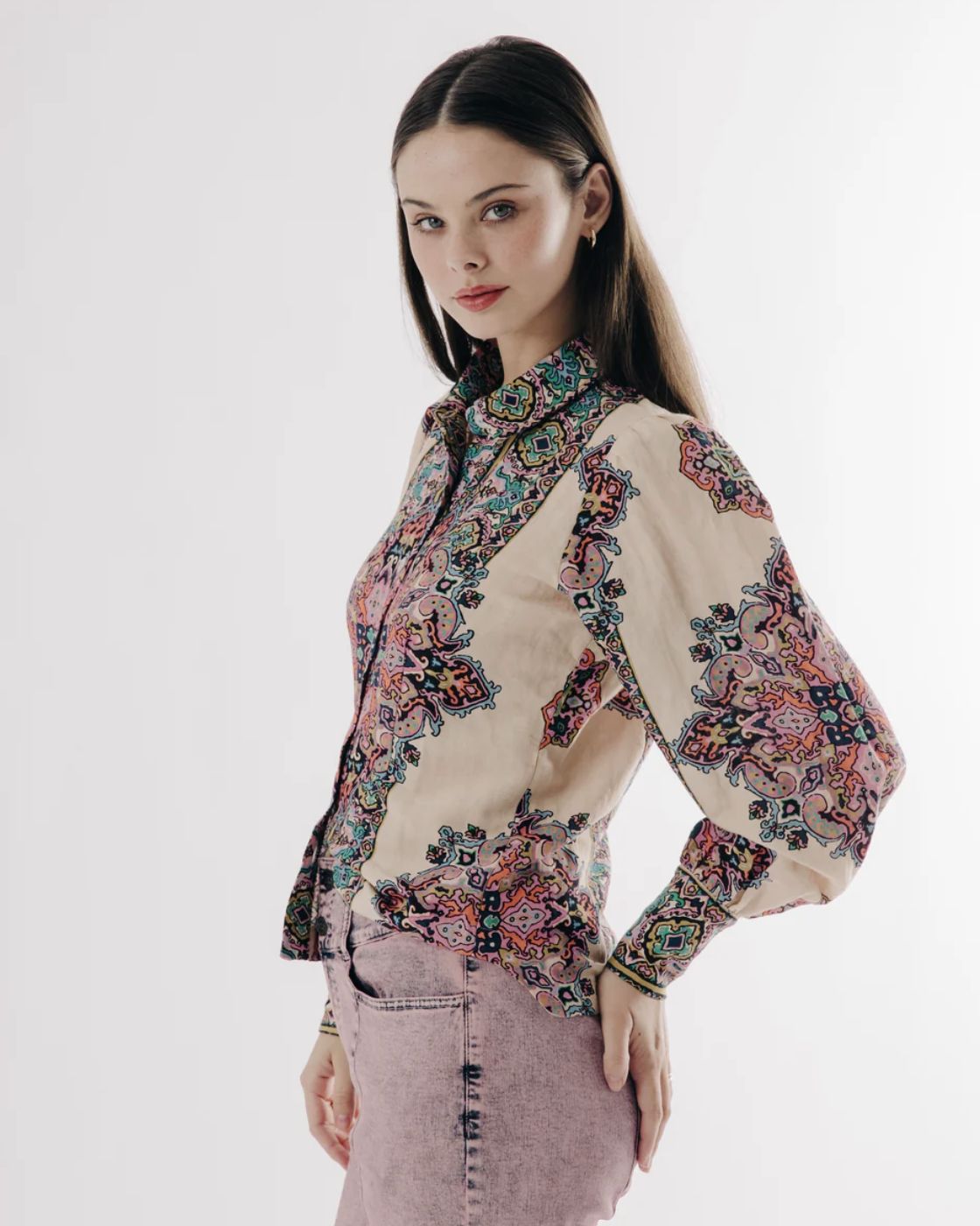 Love The Label Calla Top in Martine Medallion Print