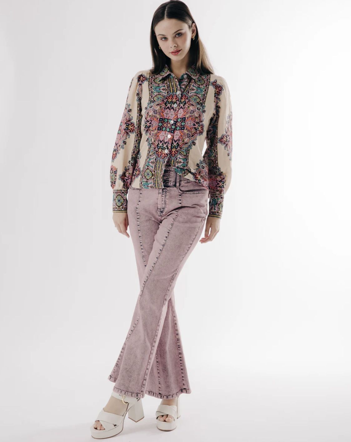 Love The Label Calla Top in Martine Medallion Print