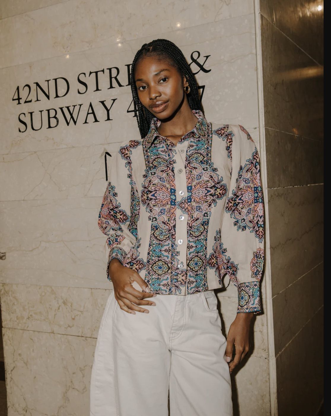 Love The Label Calla Top in Martine Medallion Print
