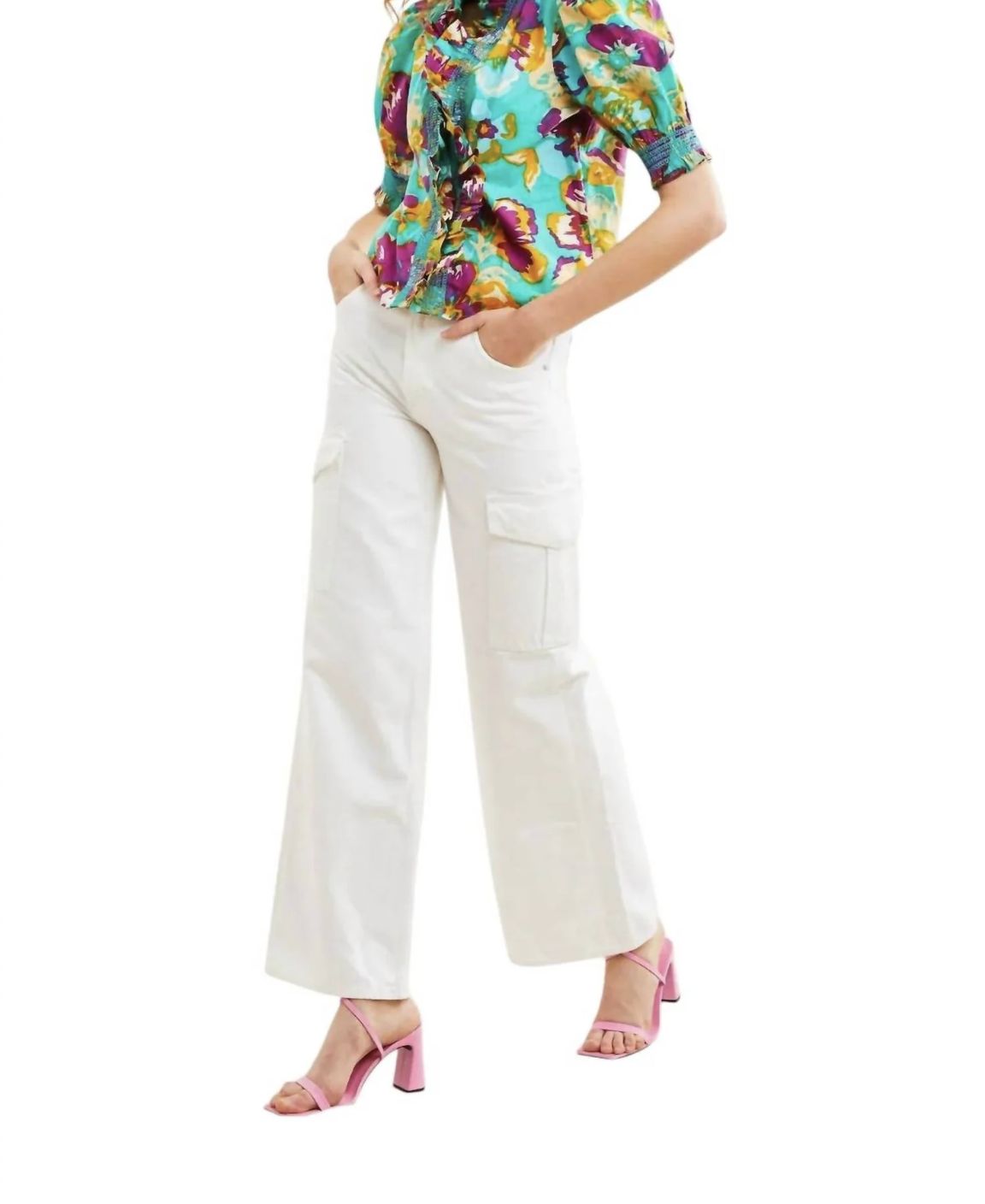 Love the Label Zuri Top in Electric Garden Acqua