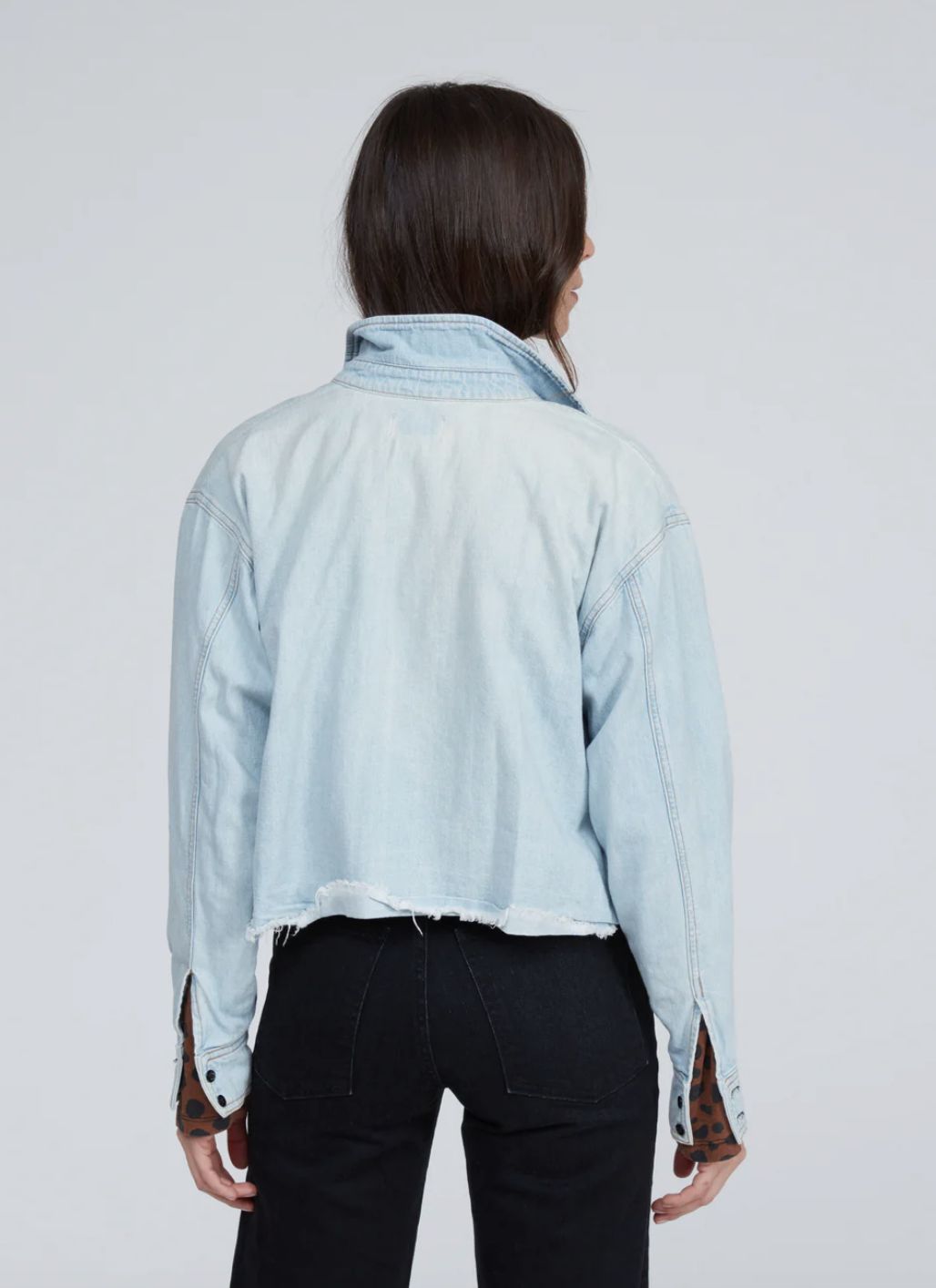 ASKK NY Cropped Denim Shirt in Vintage Wash
